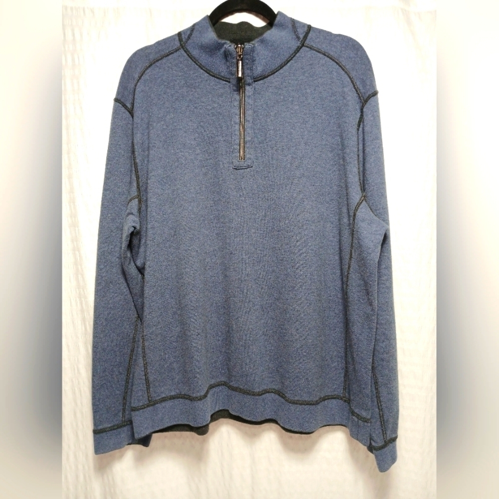 Tommy Bahama Reversible 1/4 Zip Pull Over Sweatshirt. Size Men's XL